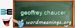 WordMeaning blackboard for geoffrey chaucer